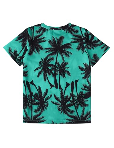 Image of GERU Boy Shorts Sets Hawaiian Outfit Kid Leaves Floral Short Sleeve Shirt Top+shorts Suits