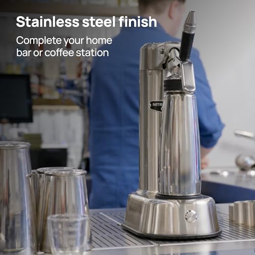 Image of NitroPress Pro Electric Nitro Cold Brew Coffee & Cocktail Maker Machine, Air-Powered Nitro Coffee Maker & Nitrogen Infuser, Coffee Matcha Cocktails & Drinks Stainless Steel Home Bar Beverage System