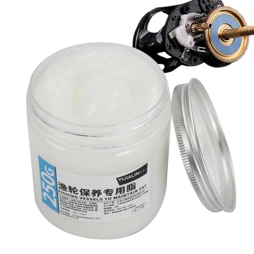Aceite de mantenimiento de carretes - Grasa para engranajes de carretes, lubricante para cañas de pescar 250g | Lubricante antioxidante para carretes de tambor, set de grasa y aceite de mantenimiento