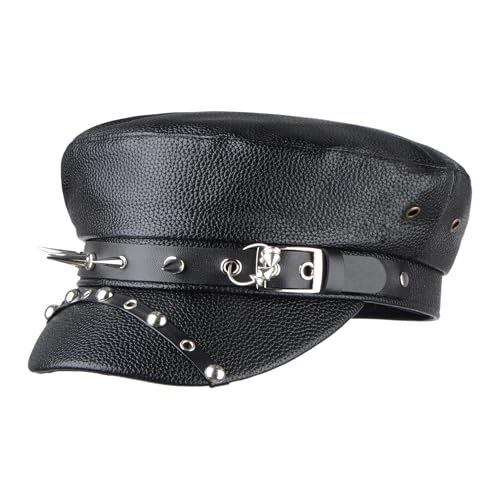 Gorra Newsboy de cuero sintético unisex con estampado leopardo miniatura 1