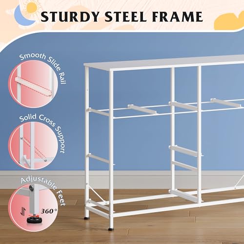 Image of WLIVE Dresser for Bedroom with 8 Drawers, Wide Fabric Dresser for Storage and Organization, Bedroom Dressers, Chest of Drawers for Living Room, Closet, Hallway, Purple