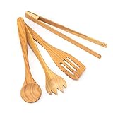 Contenido del paquete: 1x Cuchara de cocina, 1x Espátula de cocina (30 cm), 1x Pinzas para parrilla, 1x tenedor.