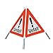 Produktbild NISSEN 167060-1 Warnpyramide mit Warnsymbol Unfall, weiß tagesleuchtend, Faltsignal SL 70 cm aus Kunststoff, Stahl