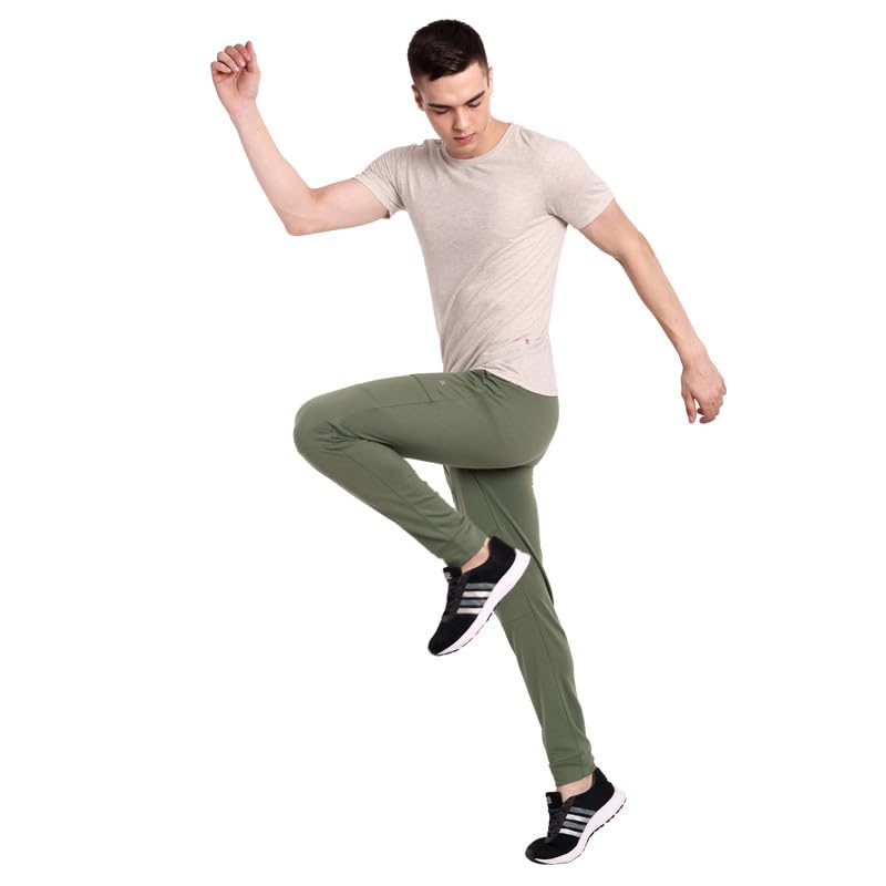 Image of ONE SKY Winter Wear Track Pants for Men, Versatile Joggers, Breathable Cargo Lower, Durable Sports Trackpants, Stretchable Waistline & 2 Pockets, Cotton Blend Loungewear, Easy Care Night Pants
