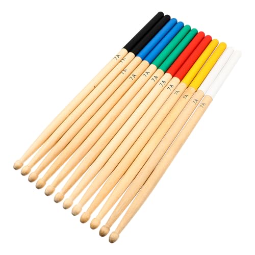 6 pares de baquetas antideslizantes de arce para todos los estilos de batería, agarre cómodo para músicos e intérpretes