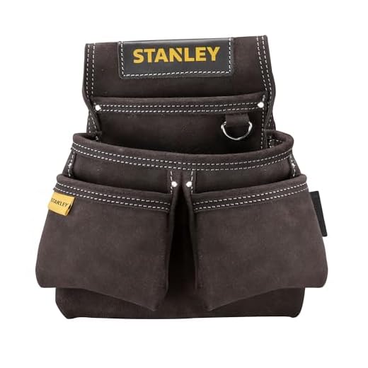 Stanley STST1-80116 Werkzeug- und Hammertasche aus Leder, doppelt mit Nieten verstärkt
