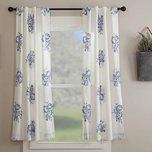 Piper Classics Lydia Blue Panel Curtains, Set of 2 Panels,