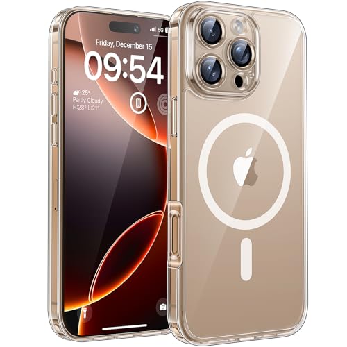 TOCOL für iPhone 16 Pro Max Hülle für Magsafe, Vollständiger Kameraschutz Nie Vergilbung Stoßfest Kratzfest Magnetisch H...