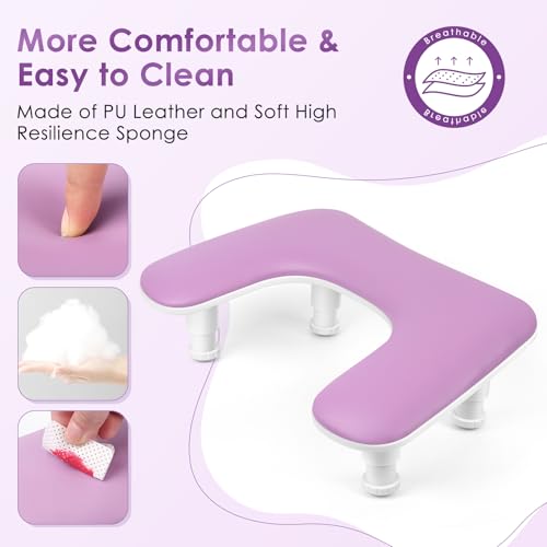 Descanso de braço de manicure para unhas Tech: Apoio de braço ajustável em forma de U - Descanso de