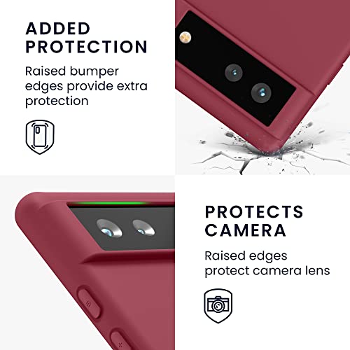 kwmobile Case for Google Pixel 6 Case - Soft Cover - Shockproof TPU Material - Wireless Charging - Rhubarb Red - Image 3