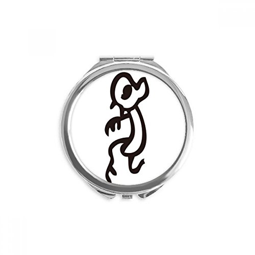Miroir de poche signe chinois singe pour retouches express au bureau et en voyage d'affaires