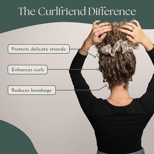 Image of Silk Scrunchies for Ponytail Holders - Oversized Silk Scrunchies - Extra Large No Damage Hair Ties for Curly, Thick, and Thin - Hair Accessories for Women - Leopard /Cheetah Print, XL By Curlfriend
