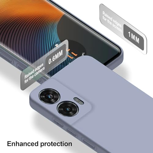 Image of DIZORO Microfiber Candy Case for Motorola Edge 50 Fusion Smooth Touch Cushion Liquid Soft Silicone Gel Rubber Phone Cases Non-Slip Full Body Protective Shockproof Back Cover case Lavender Grey