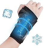 Tolaccea Wrist Ice Pack Wrap & Heating Pad Microwavable Hot & Cold Therapy Wrist Brace for Pain Relief of Carpal Tunnel, Rheumatoid Arthritis, Tendonitis, Sports Injuries, Swelling, Bruises & Sprains