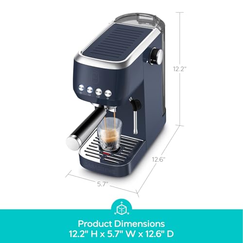 Image of CASABREWS 20 Bar Espresso Machine, Stainless Steel Coffee Machine with Milk Frother, Espresso Maker for Cappuccino, Latte, Sapphire Blue