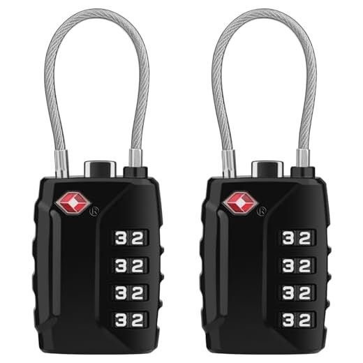 Lucchetto TSA， [Nuova Versione] [2 Pezzo] Diyife Lucchetto Valigia， Lucchetto TSA per Valigia USA，Lucchetto Combinazione 4 Cifre，Lucchetto Valigia USA per Viaggio Custodia， Valigie， Armadietto (Nero)