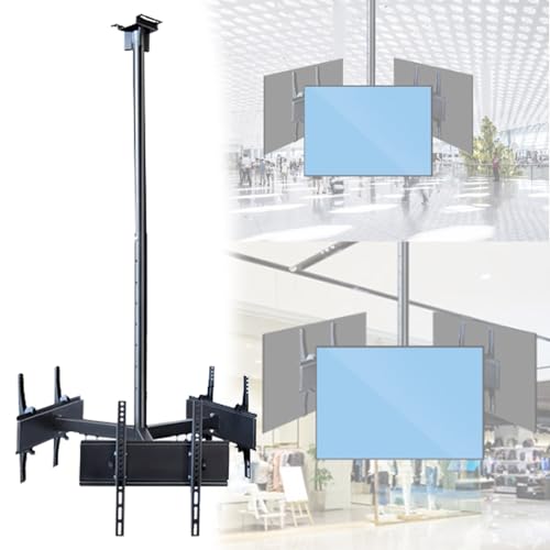 Ceiling TV Mount with 360° Rotation, Telescopic Range, and Angle Adjustment for Multi-Screen Setups