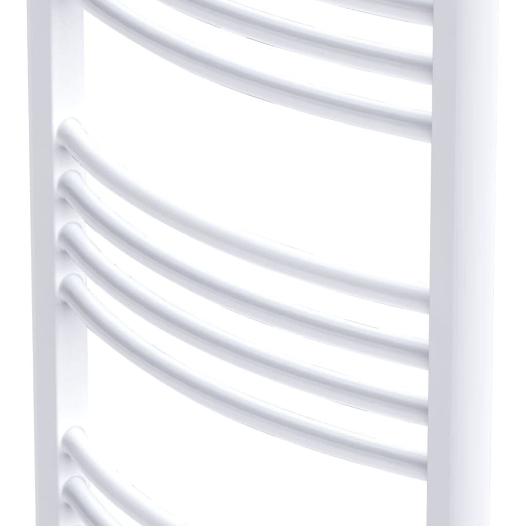 Radiador de baño toallero curvado blanco 500 x 764 mm de acero 320 W potencia de calefacción para calefacción central para secar toallas en el baño