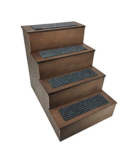 FixtureDisplaysÂ Deluxe Wood Pet Stairs Pet- Dog/Cat 4 Steps/Stairs to Access Bed, Sofa, Step Ladder 22" Or 25" Tall, 18" Wide Product Weight 17 Lbs 12226-22"-2D