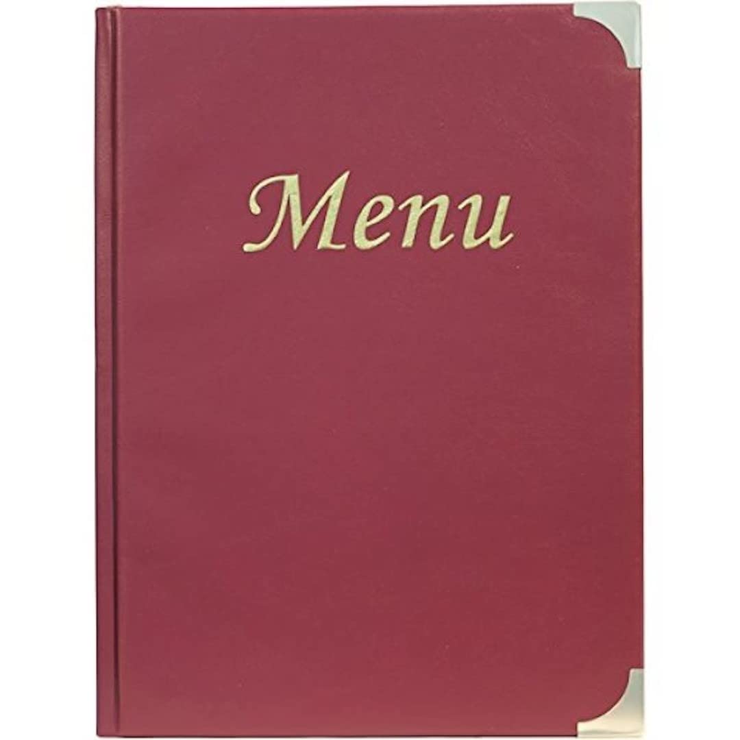 Genware NEV-MC-BRA4-WR A4 Menu Holder, 8 Pages, Wine Red
