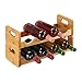 Relaxdays 10025949 Weinregal, platzsparende Weinablage für 8 Flaschen, quer, Flaschenregal aus Bambus, HBT 24 x 47 x 18 cm, Natur