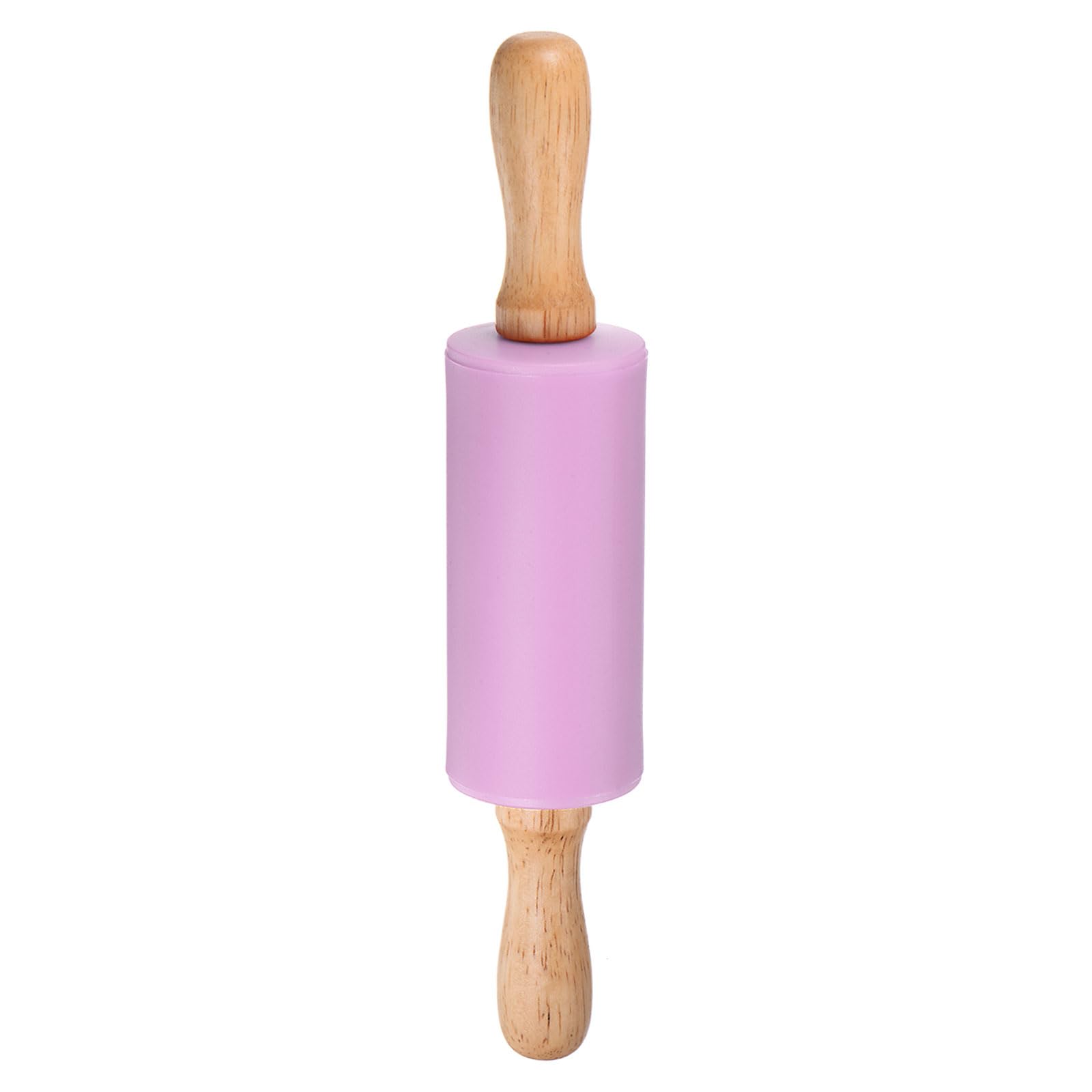Sourcing Map Mattarello In Silicone 24 Cm Con Manico In Legno - Antiaderente E Resistente Al Calore - Per Pasta, Fondente E Pizza - 3