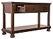Signature Design by Ashley Porter Traditional Hand-Finished Rectangular Sofa Table with 2 Drawers and Lower Fixed Shelf, Dark Brown