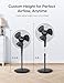 PELONIS 16'' Pedestal Fan for Bedoom, Remote, Standing Fan with 7-Hour Timer, 90° Oscillation, 3-Speeds, Adjustable Height, Electric Cooling Fans for Living Room and Office