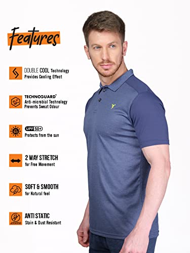 Image of TECHNOSPORT Men's Slim Fit Active T-Shirt - (MTP537 P) Pack of 1