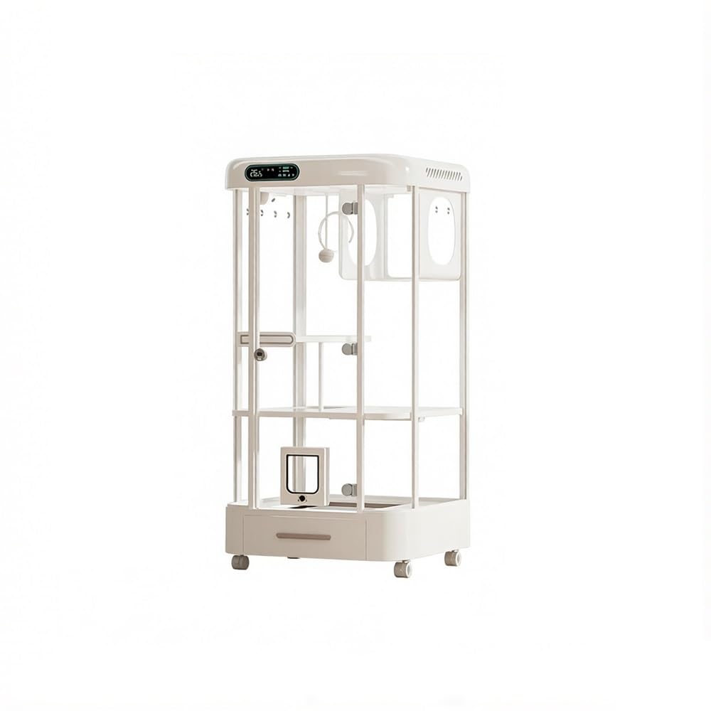 villa per gatti Villa for gatti con riscaldamento, ventilazione, telecamera e luce Per interni(Piccolo)