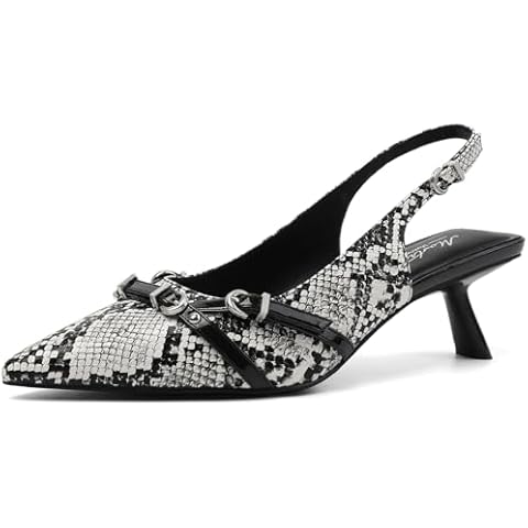 Mostrin Snake Print Kitten Heels for Women Cover