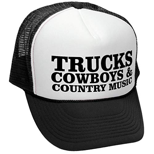The Goozler Trucks, Cowboys, & Country Music - Retro Style Trucker Hat, Black, OSFA