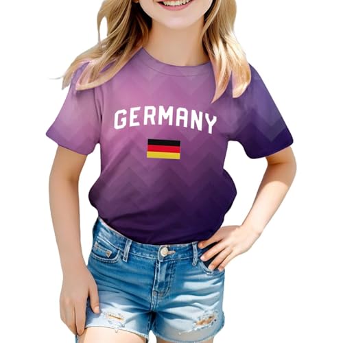 Tshirt Kids 2024 EM Football 𝗝ersey Short Sleeve Cotton Sport Girls Germany Flag Fanshirt Girls Sport Top Shirt