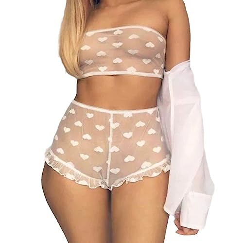 Sous-vêtements femmes en dentelle blanche MiniSlips pour nuit romantique