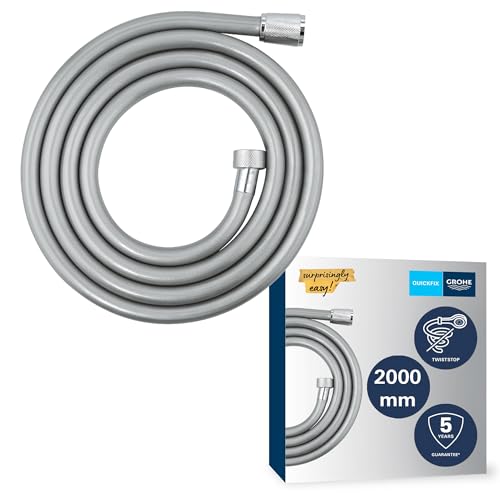 GROHE Vitalioflex Duschschlauch 2 00m (flexibler knickfester Brauseschlauch für die Dusche druckbeständig universaler Anschluss keine Dichtungsringe notwendig) chrom 27173002