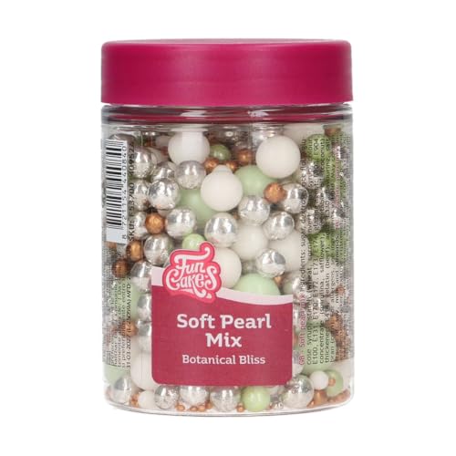 FunCakes Mix de Perlas Blandas Botanical Bliss – Decoraciones para Tartas, Gran Sabor, Perlas de Azúcar Comestibles Suaves, Soft Pearls – 80 g