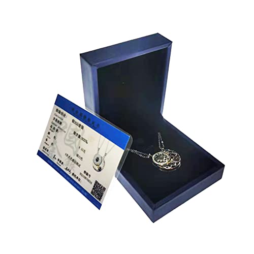 Ulazomer 925 Sterling Silver Chain Necklace, Sun And Moon Yin Yang Couple Magnetic Necklace Matching Pendant Projection Necklace With 100 Languages I Love You For Him And Her Best Friend #TOP1