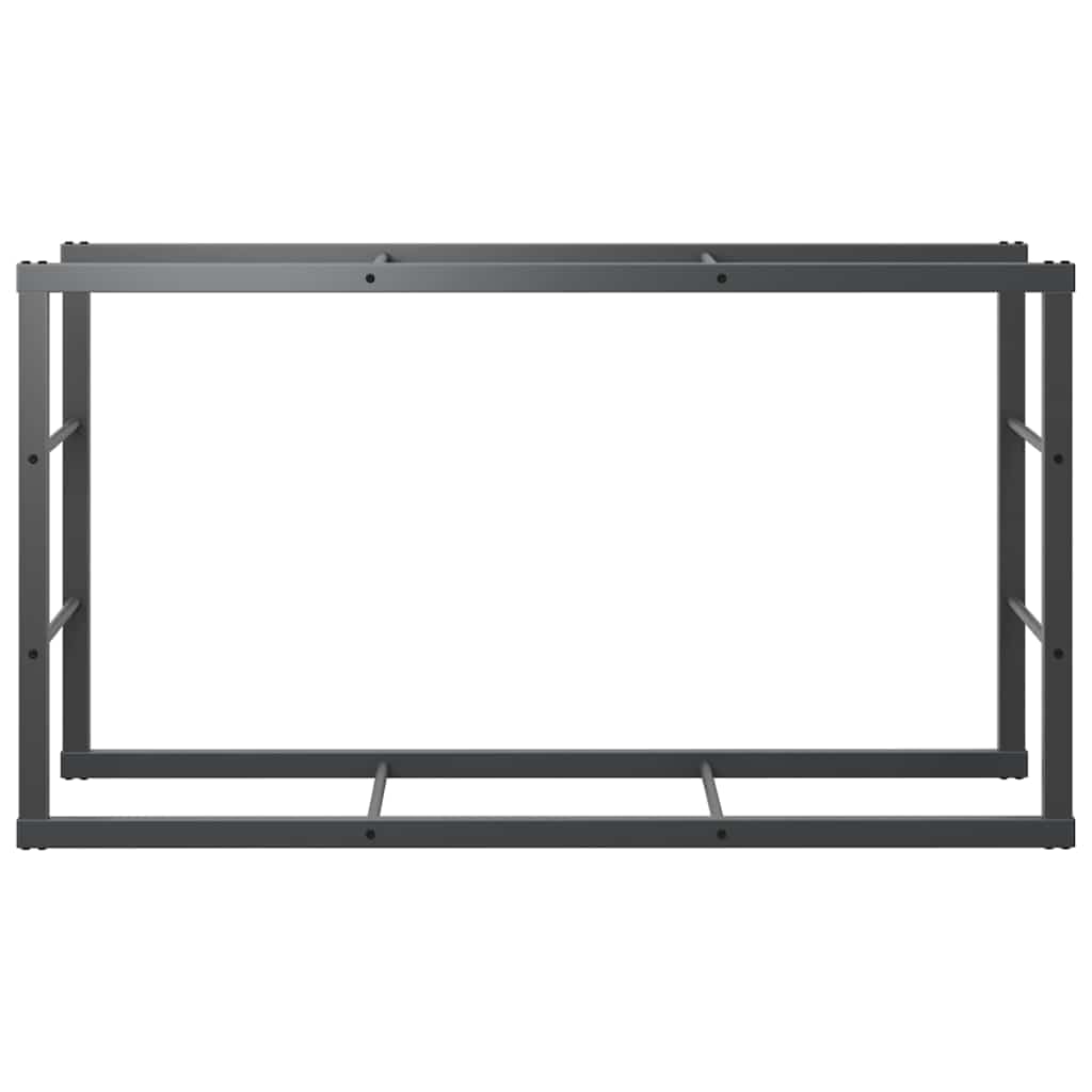 Estantería para leña negra 110 x 30 x 61 cm de acero para troncos de leña, almacenamiento de leña para interiores, ahorra espacio con soporte de pared