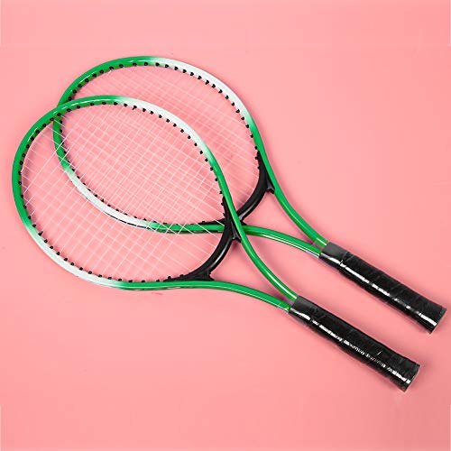 Raqueta de Tenis para Niños, con Pelota y Bolsa de Transporte, Aleación de Hierro, Ligera y Estable, Accesorio de Raqueta de Práctica para Jóvenes Principiantes (Green)