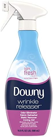 Downy Wrinkle Release Spray Plus, Static Remover, Odor Eliminator, Steamer for Clothes Accessory, Fabric Refresher and Ironing Aid, Light Fresh Scent, 16.9 Fluid Ounce (Pack of 4)