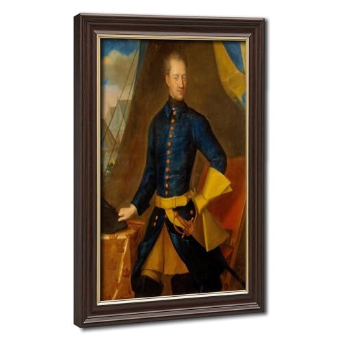 Impression sur toile portrait Charles XII décoration murale salon bureau tableau cadre 61x91 cm