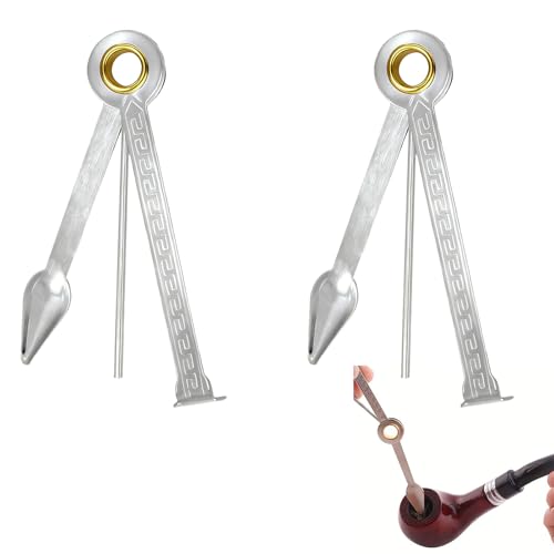 Premium Stainless Steel Pipe Maintenance Kit - 2 Pieces, Smoking Pipe Cleaners and Plugs for Tobacco and Marijuana Bongs