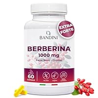 Bandini® Berberina 1000mg pura alto dosaggio | Pura Berberina HCl da Berberis Aristata al 97% + Cromo e Pepe Nero | Massimo assorbimento | Funzione digestiva, epatica, intestinale | 60 capsule vegane