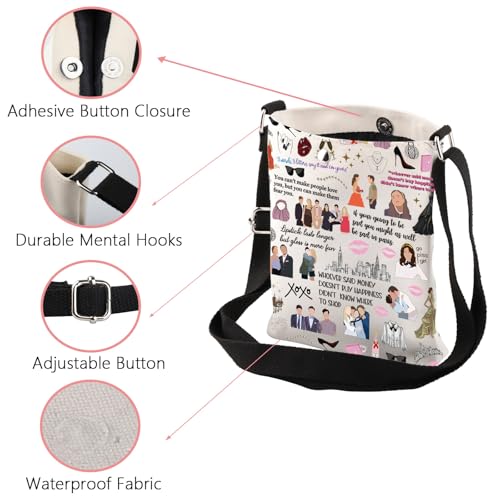 WSNANG Upper East Side TV Show Quotes Inspired Crossbody Bag TV Show Characters Shoulder Bag Serena Blair Fans Gift4