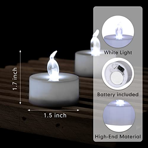 120 Pieces Tea Light Flameless Candles Led Candles Battery Operated Tealight Candle Ideal For Party, Wedding, Valentine's Day, Halloween, Christmas, Birthday Decoration (White Light) #TOP1