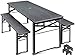 KESSER® Bierzeltgarnitur 3 teilig Gartenmöbel-Set | Klappbar 170 x 46 x 75cm | 2X Bierbänke 1x Biertisch | Festzeltgarnitur Biertisch Stehtisch Sitzgarnitur Holz 12x Bodenschoner