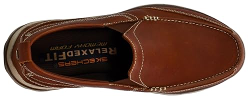 Skechers Mens Superior Gains Loafer, Luggage, 8 M US