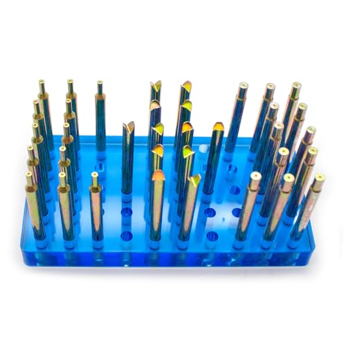 Jieotwice 34PCS High Precision Gem Dopsticks Set Diameter 6MM Length 65MM Gemstone Dop Stick with Storage Box Stone Faceting Grinding Tool