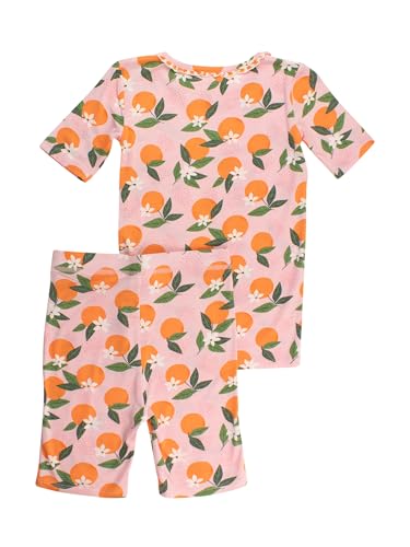 RuffleButts SoftSnooze™ Viscose from Bamboo Girls Ruffle Short Sleeve Pajama Set2