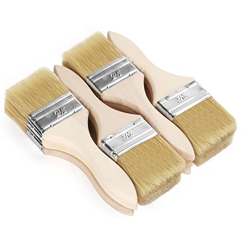 Kurtzy 12 Stk Wiederverwendbares Pinsel Set - 6 cm Pinselkopf, Malerpinsel Größe 19,5cm - Lackpinsel für Lacke, Farben, Klebstoffe, Gesso & Beizen - Acryl Pinsel für Malerbedarf